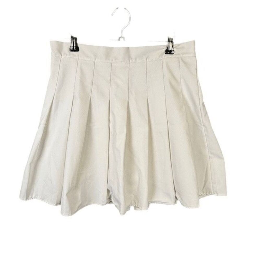 Cider White‎ Pleated Mini Tennis Skirt Side Zipper Size Medium